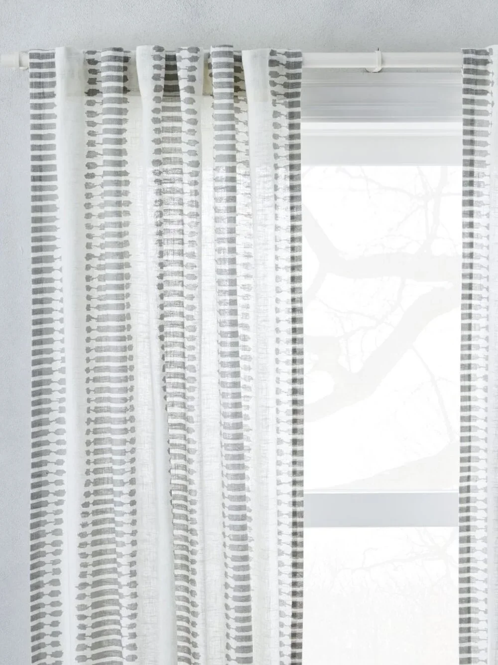 West Elm Modern Striped Ikat Curtain Set